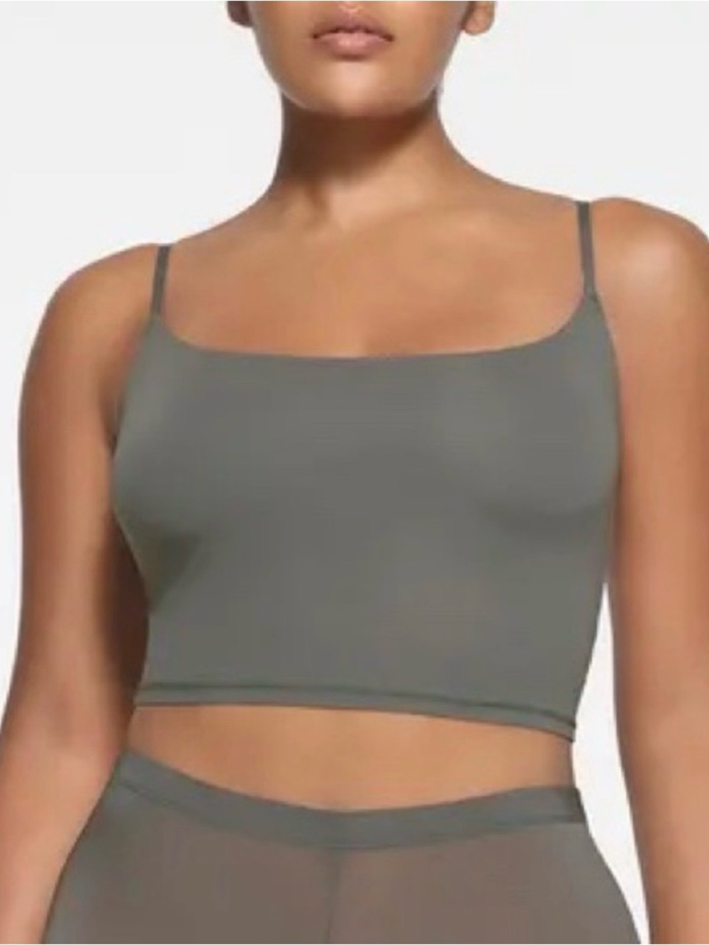 SKIMS Fits Everybody Cropped Cami Gunmetal (Grey)
